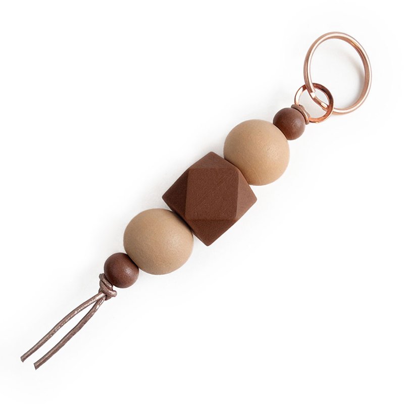 Small Bag Charm in Shades of Brown and Beige