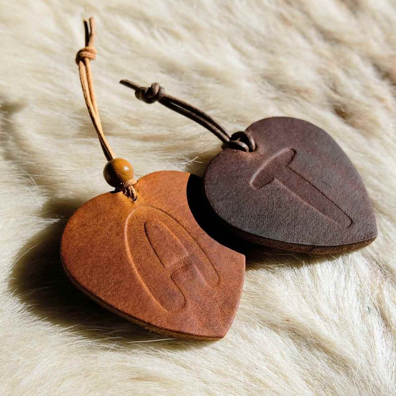 Custom Monogram Leather Keychain