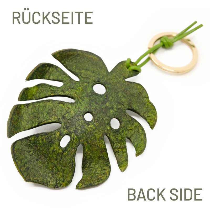 Back of Monstera Leaf Keychain