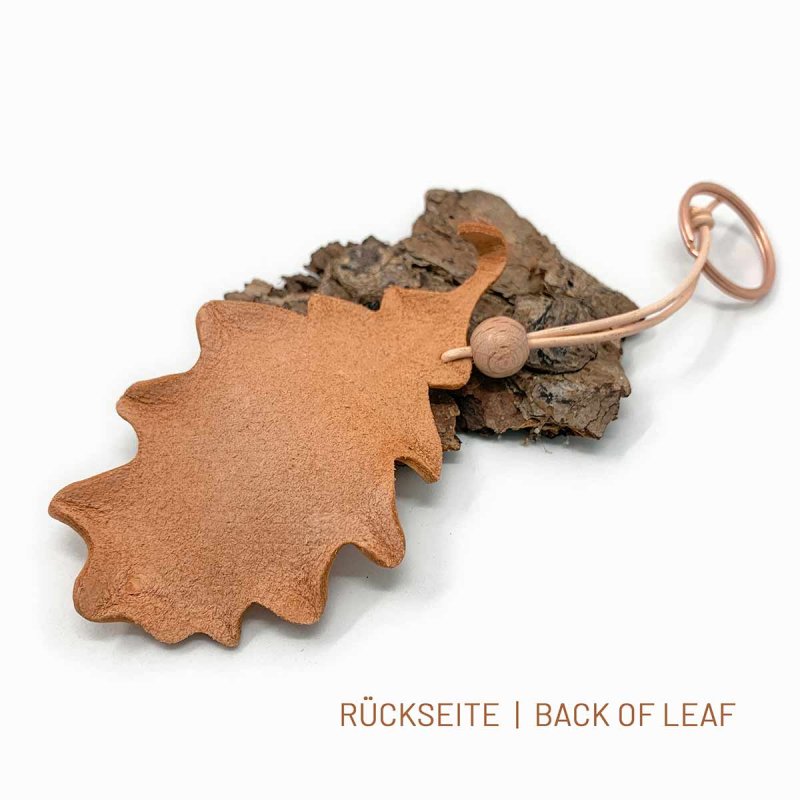 Oak Leaf Leather Key Fob