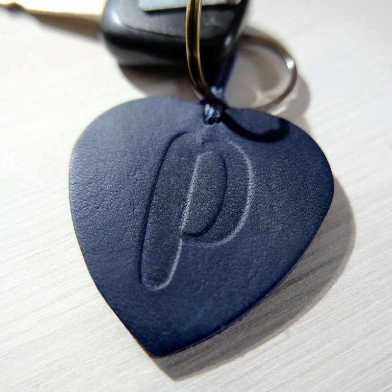 Custom Monogram Leather Keychain