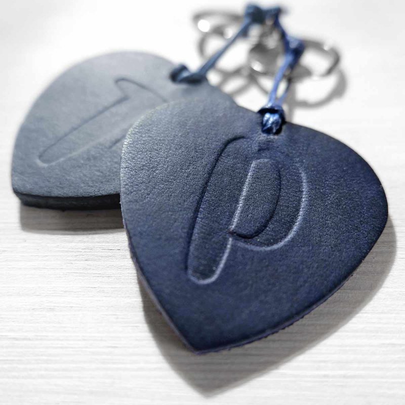 Custom Monogram Leather Keychain