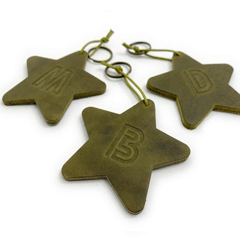 Green Lucky Star Leather Charms