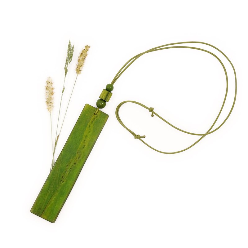 Green Statement Leather Necklace