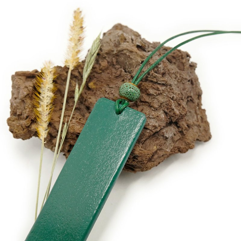 Leather Necklace with bohemian grasses pendant