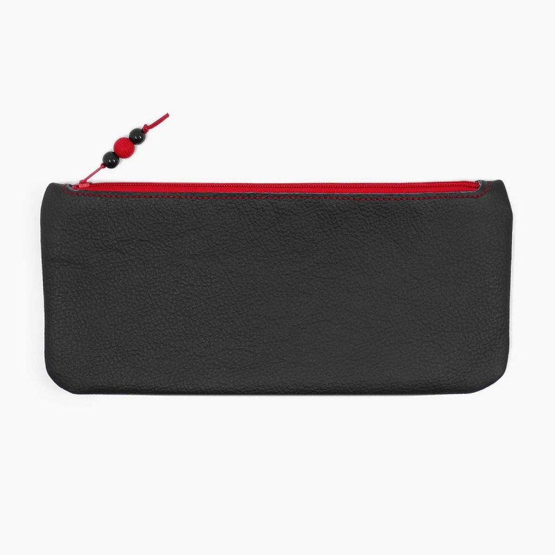 Black and Red Pouch with Zipper