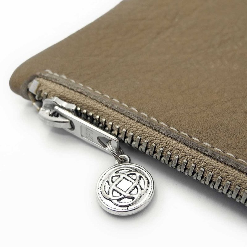 Recycled Leather Pencil Pouch with Zipper